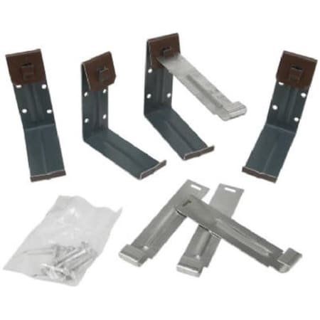 1902019 4 Pack Gutter Fascia Bracket with Nails44; Brown Galvanized Steel - 4 in